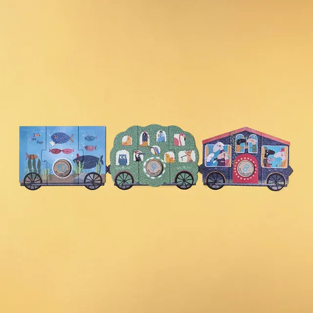 My Little Train: 10 Puzzles x 3 Pieces, First Puzzle Set for Kids 2+