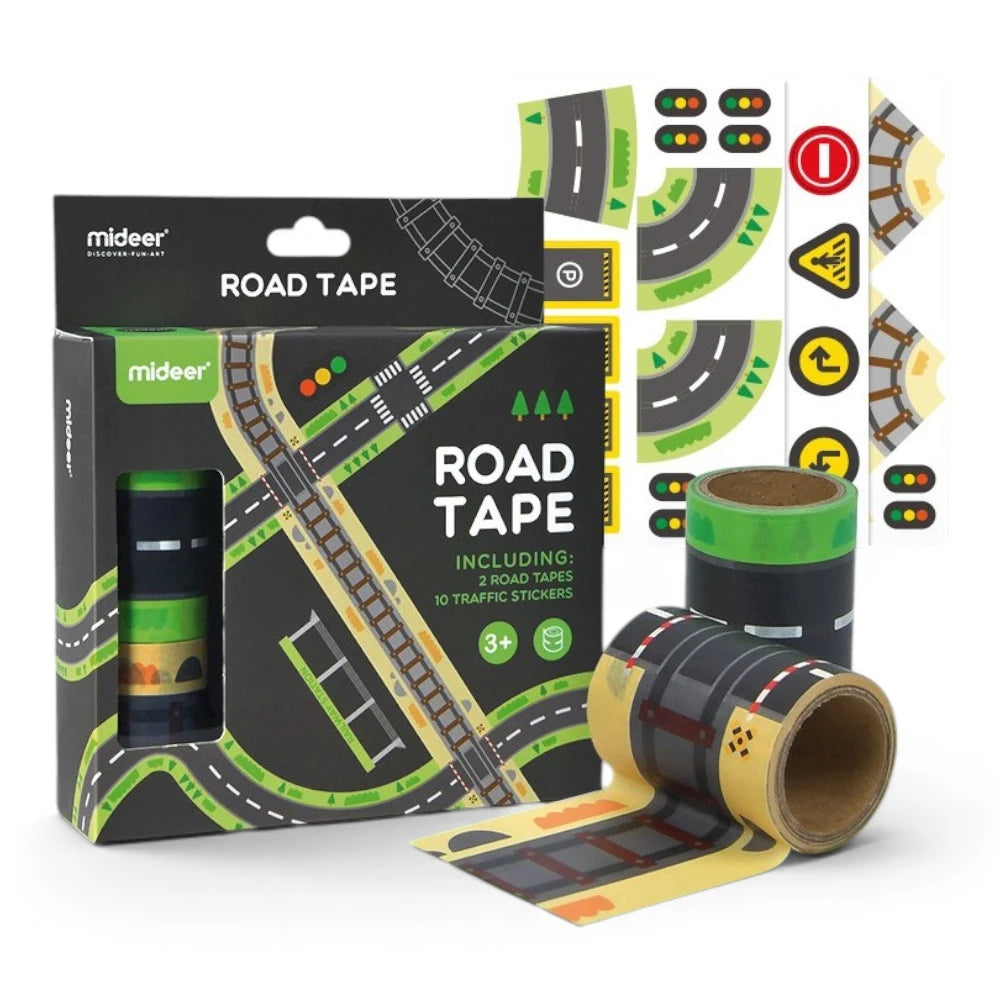 Adhesive Road Tape Play Set for Kids 3+, Mideer