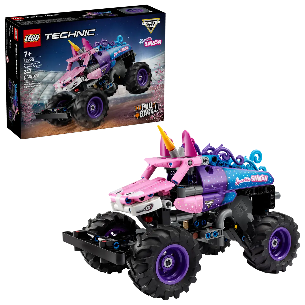 Monster Jam™ Sparkle Smash™ Pull-Back 42220, Lego Technic