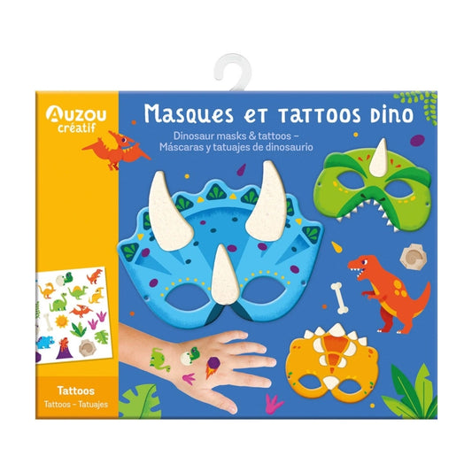 My Activity Pouch: Dinosaur Masks and Tattoos, AUZOU