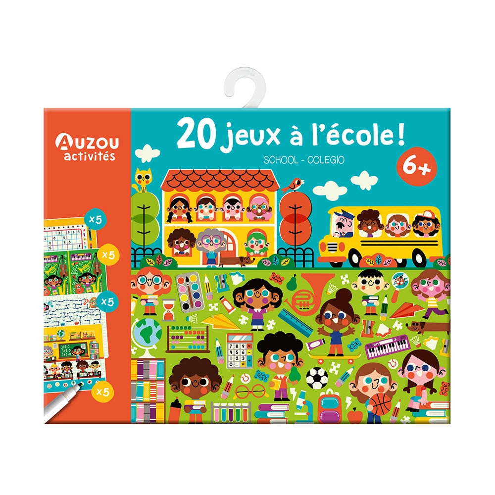 My Games Pouch: 20 Games - School, AUZOU