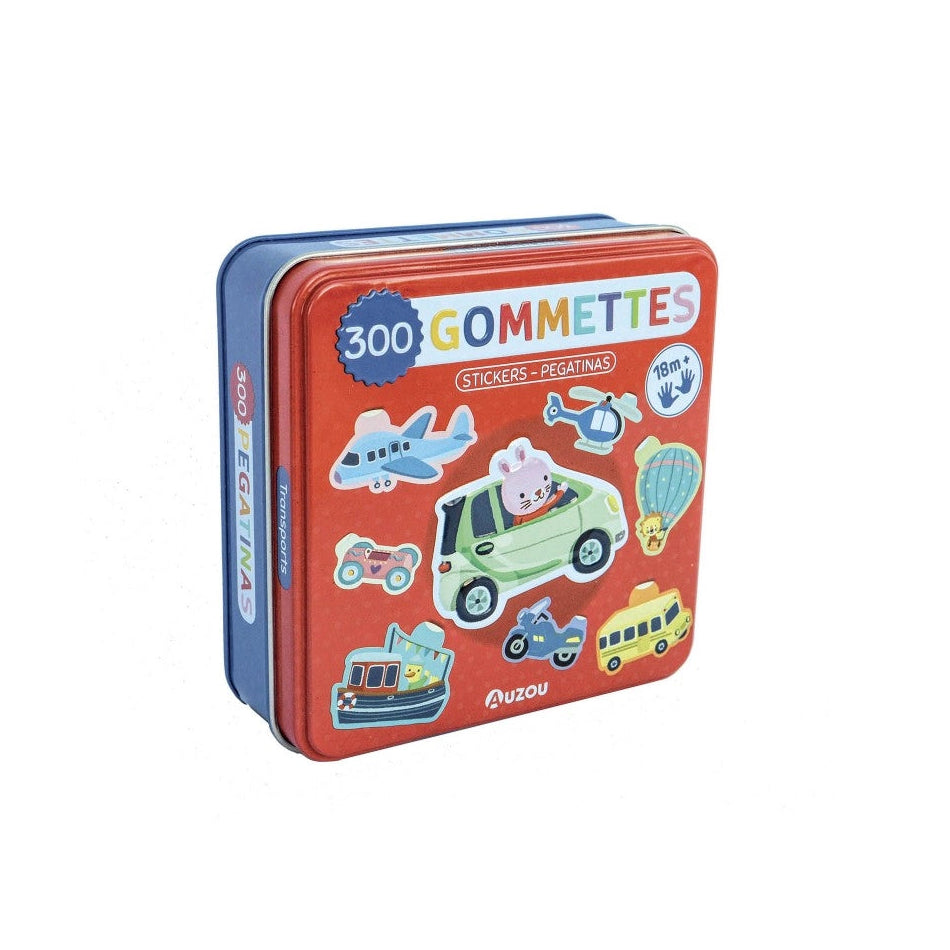 My Metallic Box of Stickers Things That Go, Reusable Stickers, 18 Months+, 300 Stickers In Keepsake Tin