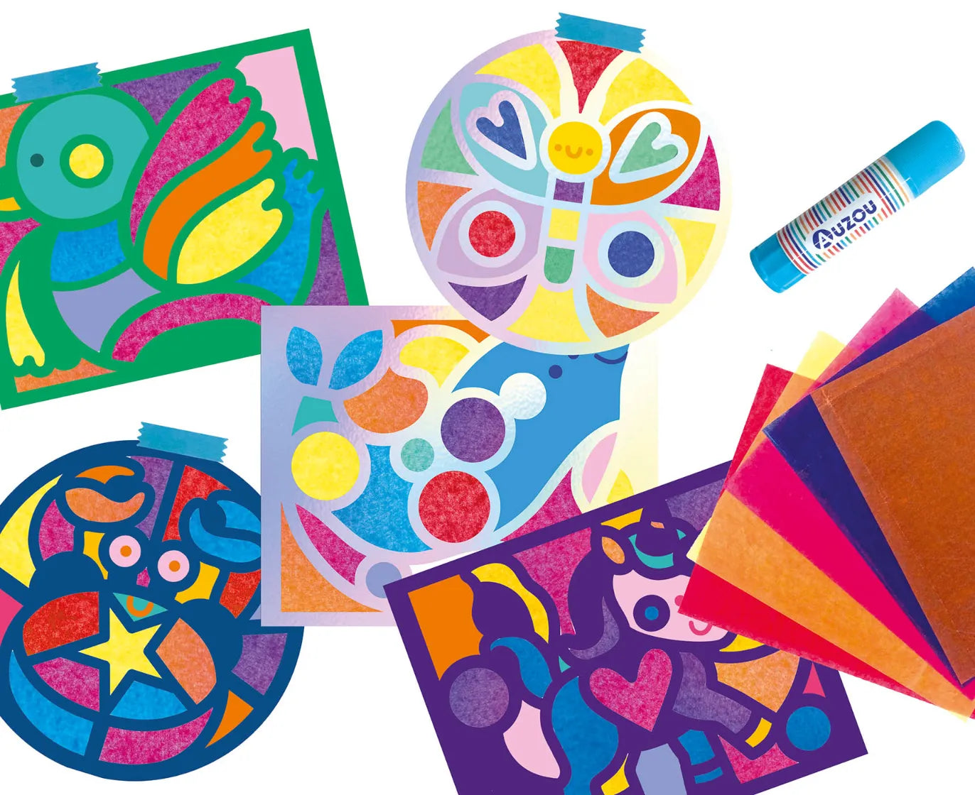 Stained Glass Animals, My Artist Kit: Craft Set for Kids 3+