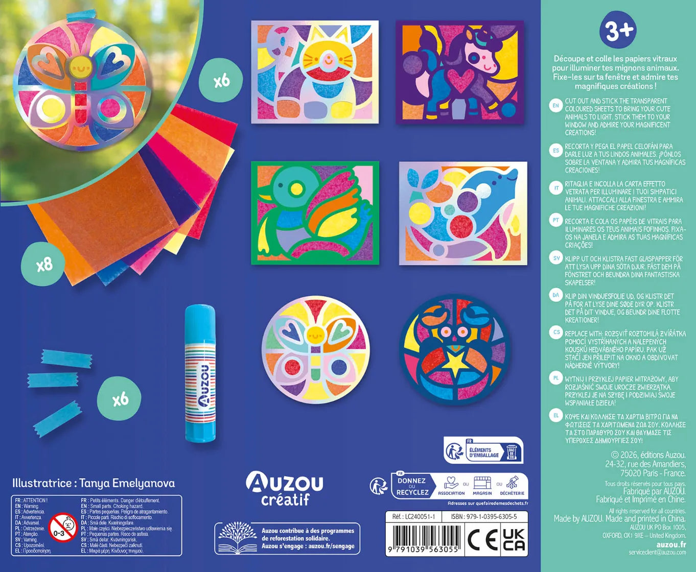 Stained Glass Animals, My Artist Kit: Craft Set for Kids 3+