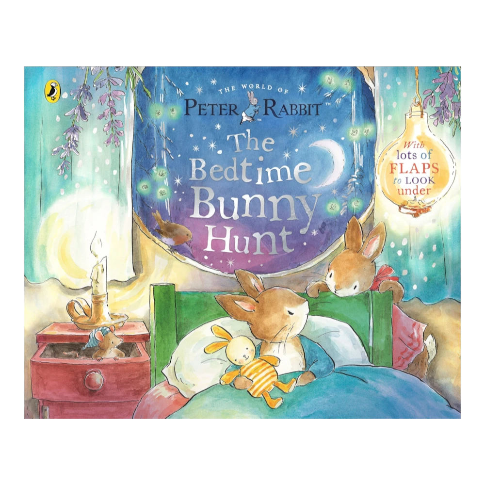 Peter Rabbit: Το κυνήγι του κουνελιού πριν τον ύπνο, Σκληρό βιβλίο με αναδιπλούμενα παραθυράκια για παιδιά 2+, Αγγλική γλώσσα