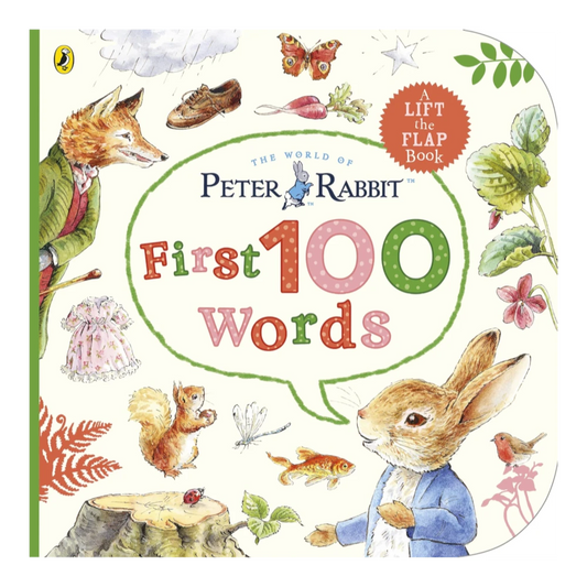Peter Rabbit: Peter’s First 100 Words, Lift-the-Flap Board Book for Kids 0+, English Language