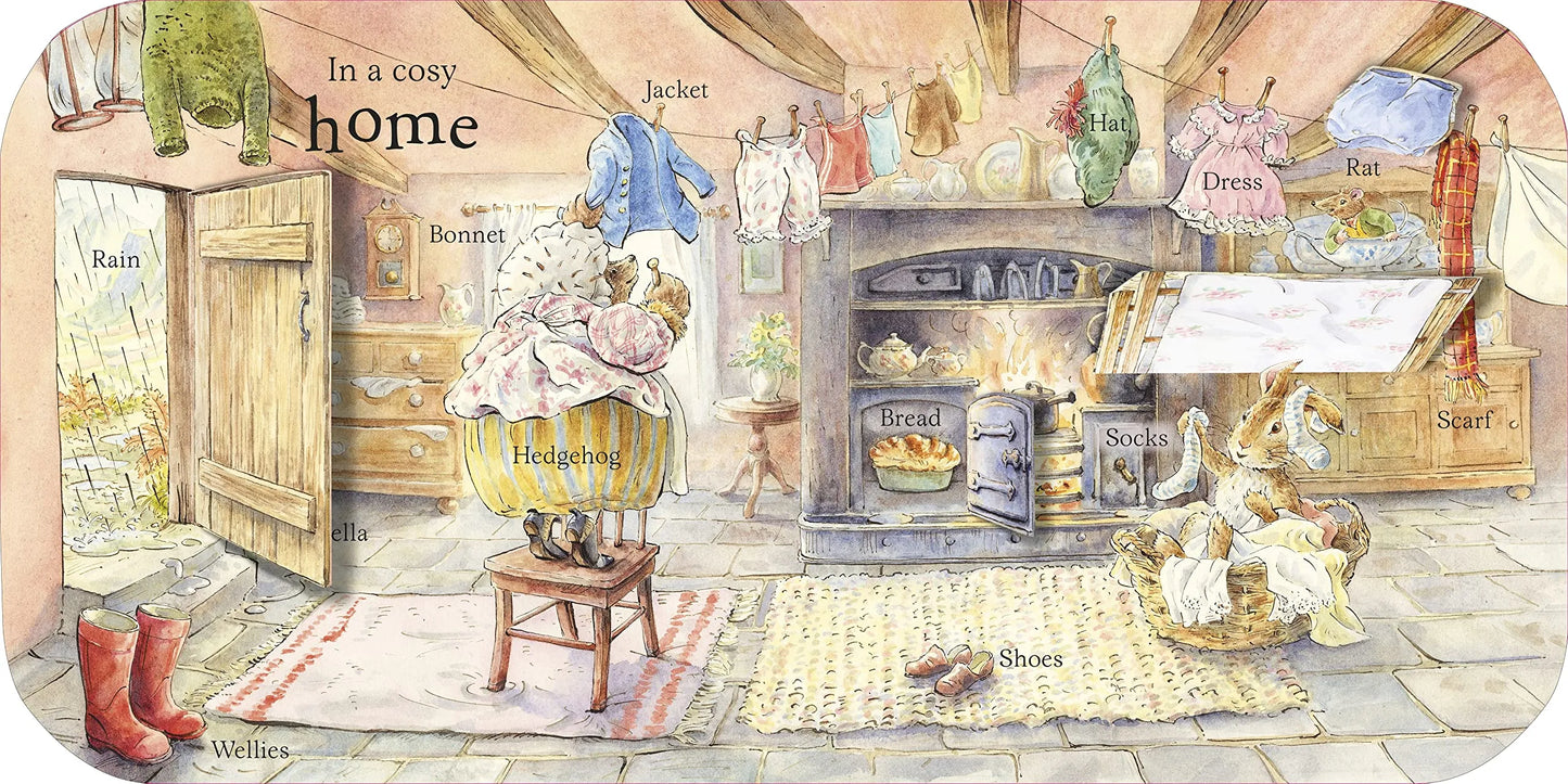 Peter Rabbit: Οι Πρώτες 100 Λέξεις του Peter, Βιβλίο με Αναδιπλούμενες Εικόνες για παιδιά 0+, Αγγλική Γλώσσα