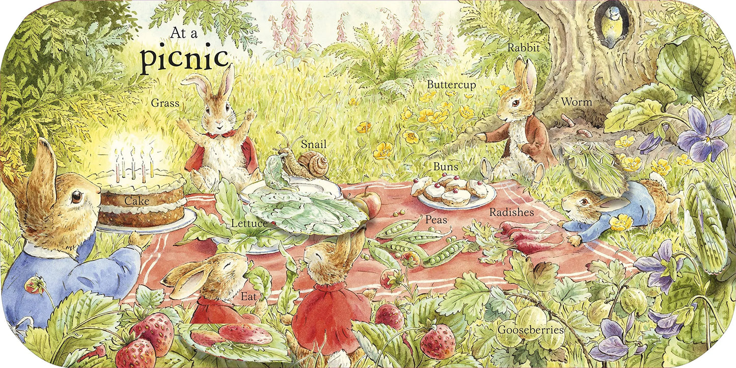 Peter Rabbit: Οι Πρώτες 100 Λέξεις του Peter, Βιβλίο με Αναδιπλούμενες Εικόνες για παιδιά 0+, Αγγλική Γλώσσα
