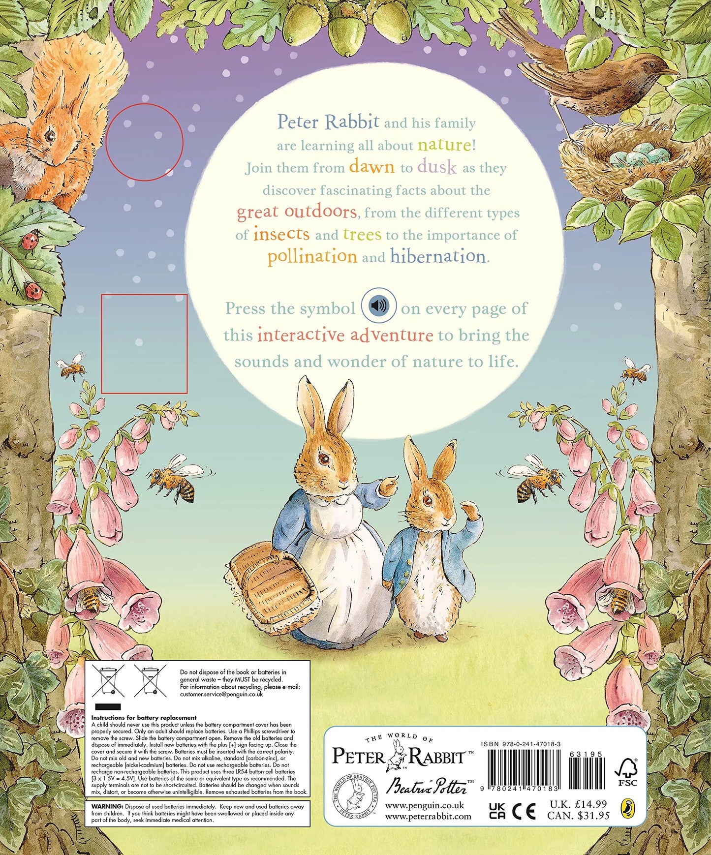 Peter Rabbit: Peter’s Nature Walk, Sound Book for Kids 0+, English Language