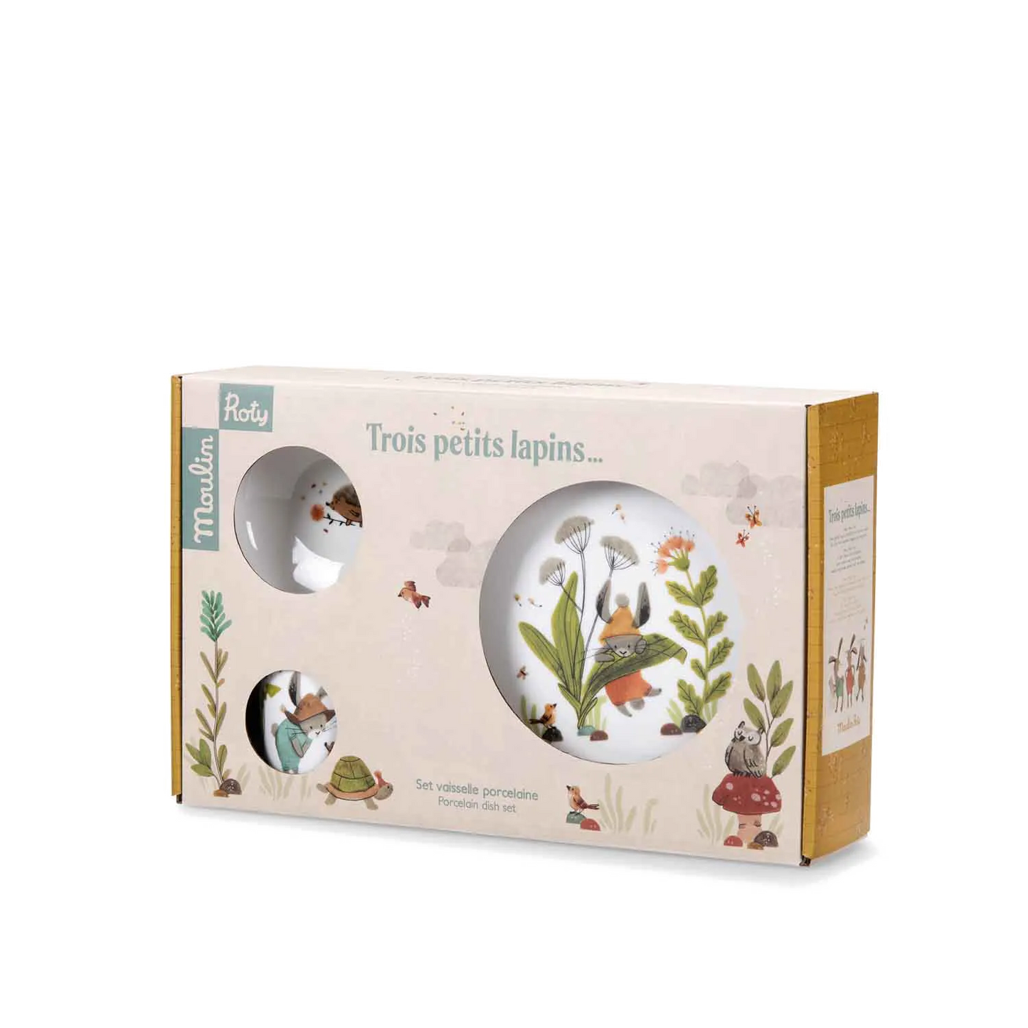 Фарфоровый столовый сервиз для 3+: Три маленьких кролика, Moulin Roty