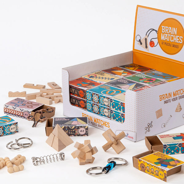 Brain Matches, Matchbox Style Brainteaser Choose 1 of 12 Designe, For Ages 14+