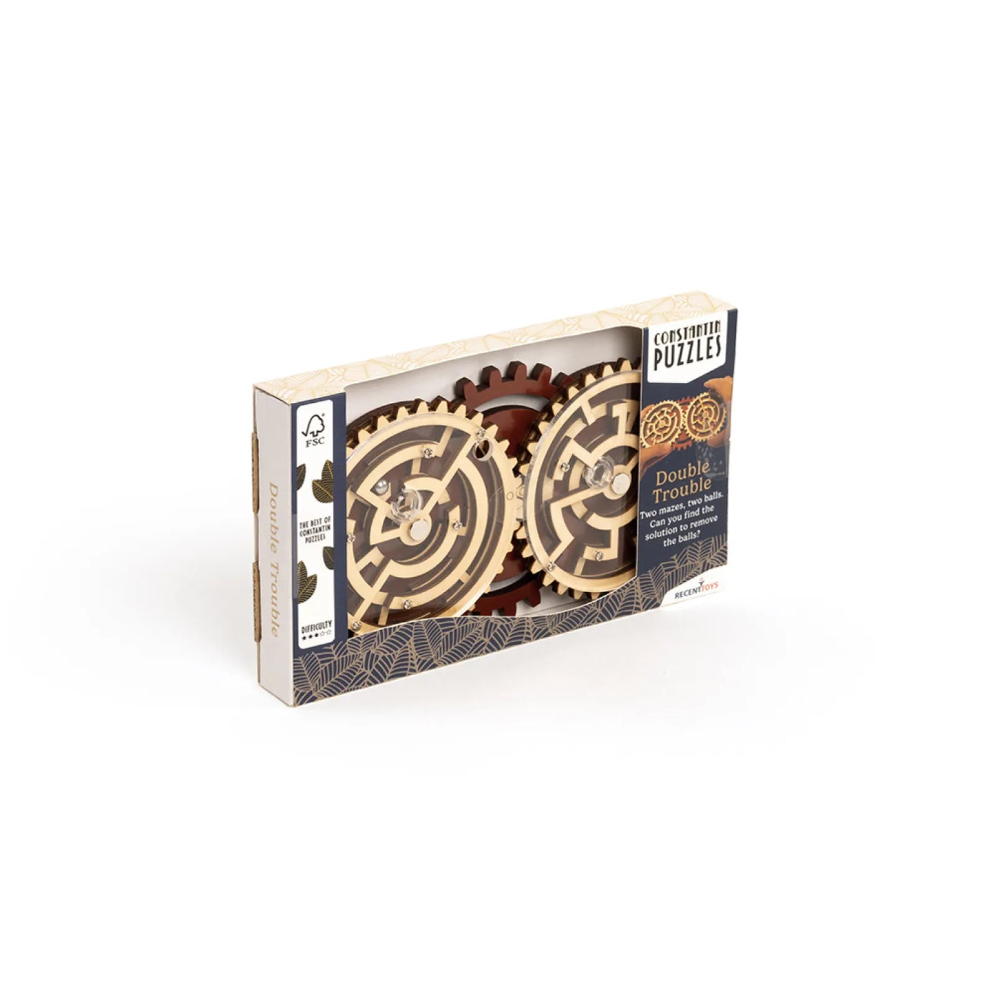 Double Trouble, Wooden Twin Maze Brainteaser, For Ages 14+