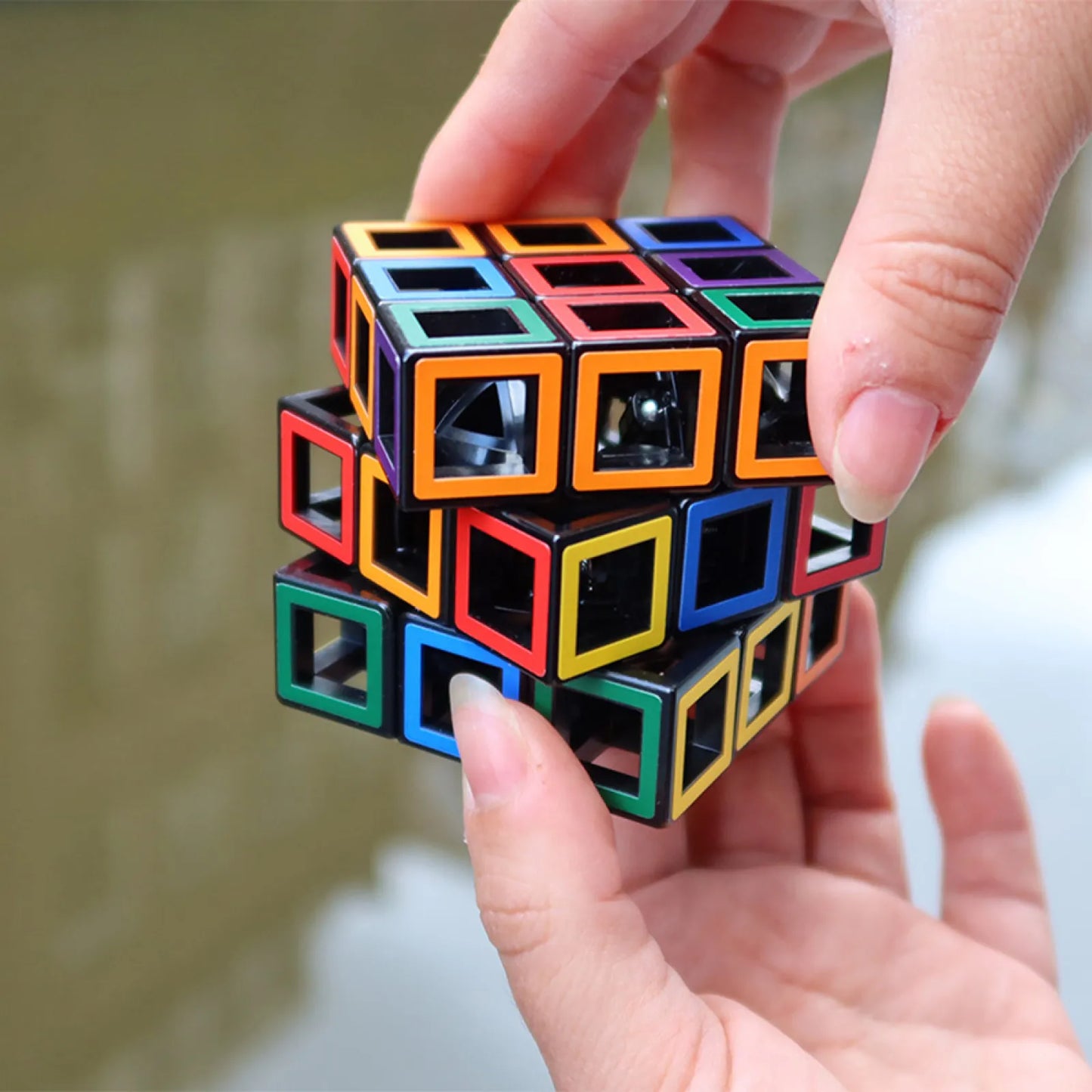 Hollow Cube, Coreless Transparent Brainteaser, For Ages 9+