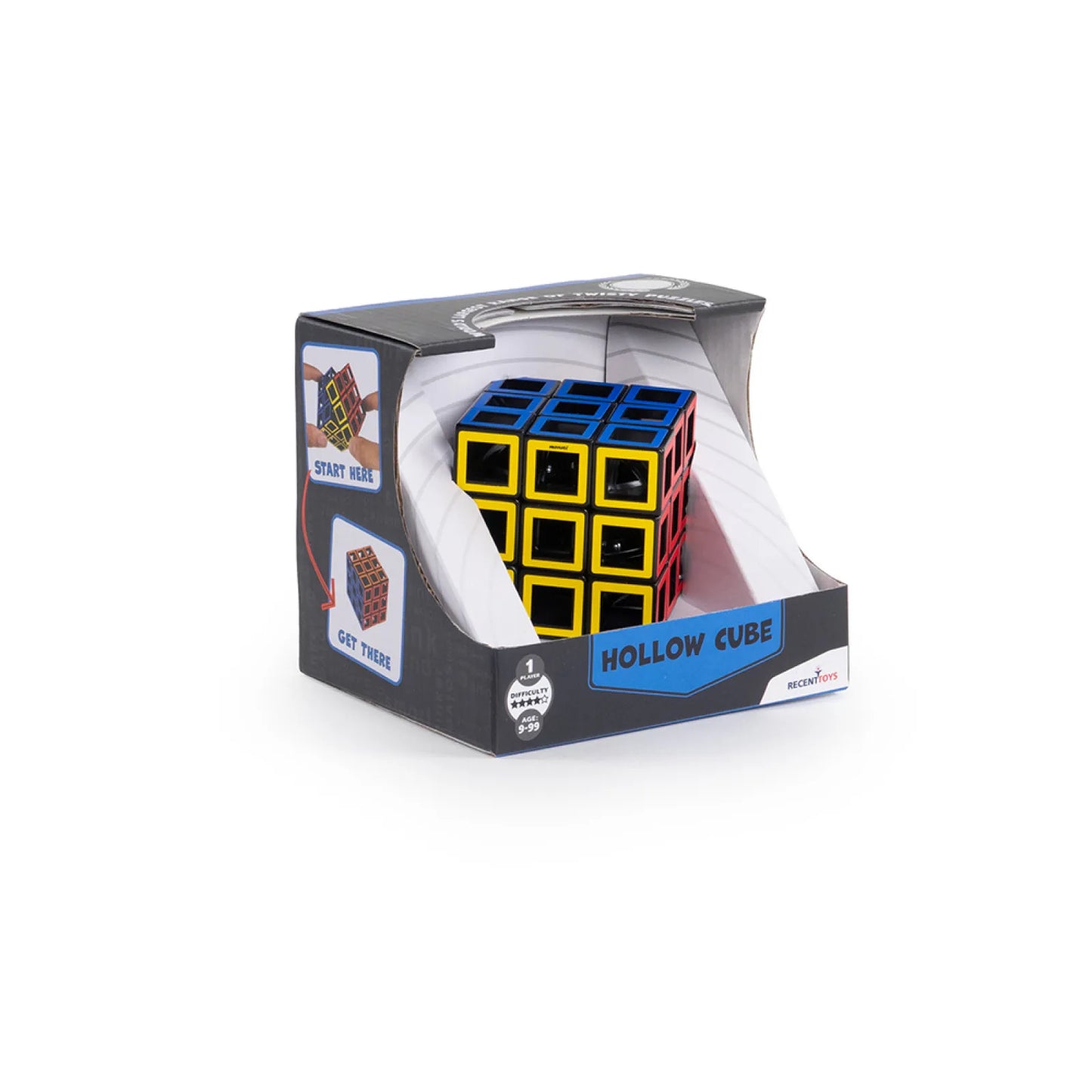 Hollow Cube, Coreless Transparent Brainteaser, For Ages 9+