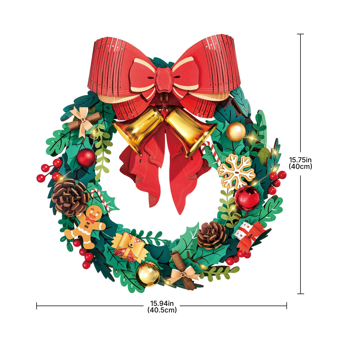 3D Wooden Puzzle: Christmas Wreath, Rolife