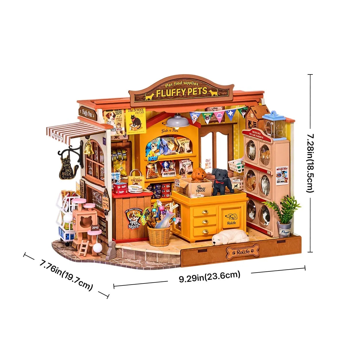 DIY Miniature House 14+: Fluffy Friends Store DG185, Robotime Rolife