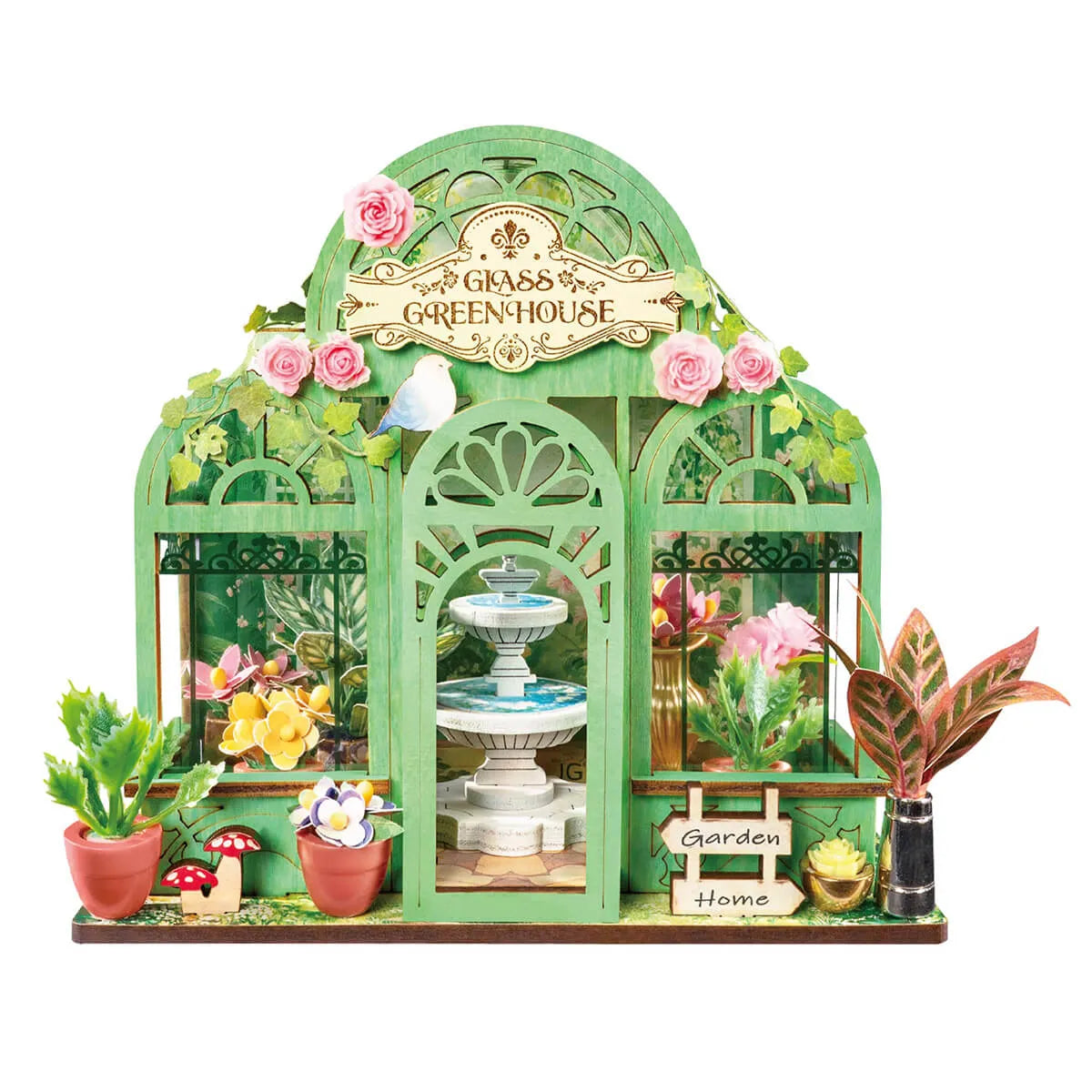 DIY Miniature House 14+: Green Fountain Garden DS049, Robotime Rolife