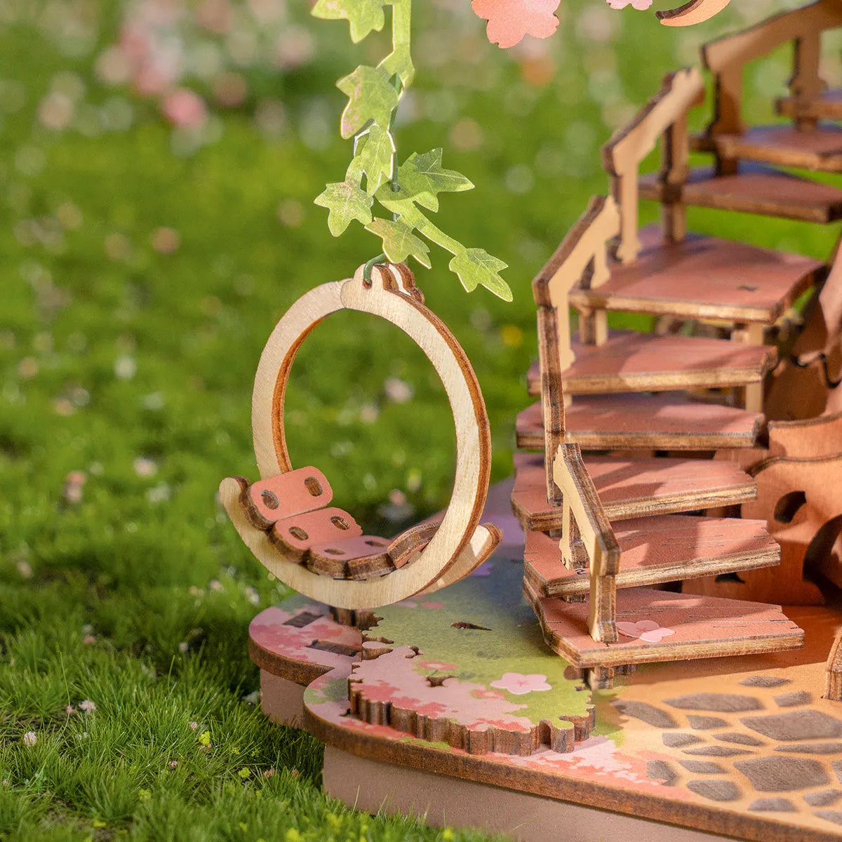 3D Wooden Puzzle 14+: Sakura Tree House TGS04, Robotime Rolife