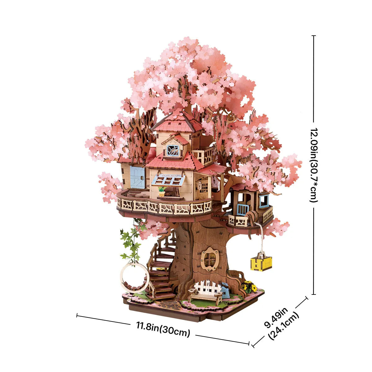 3D Wooden Puzzle 14+: Sakura Tree House TGS04, Robotime Rolife