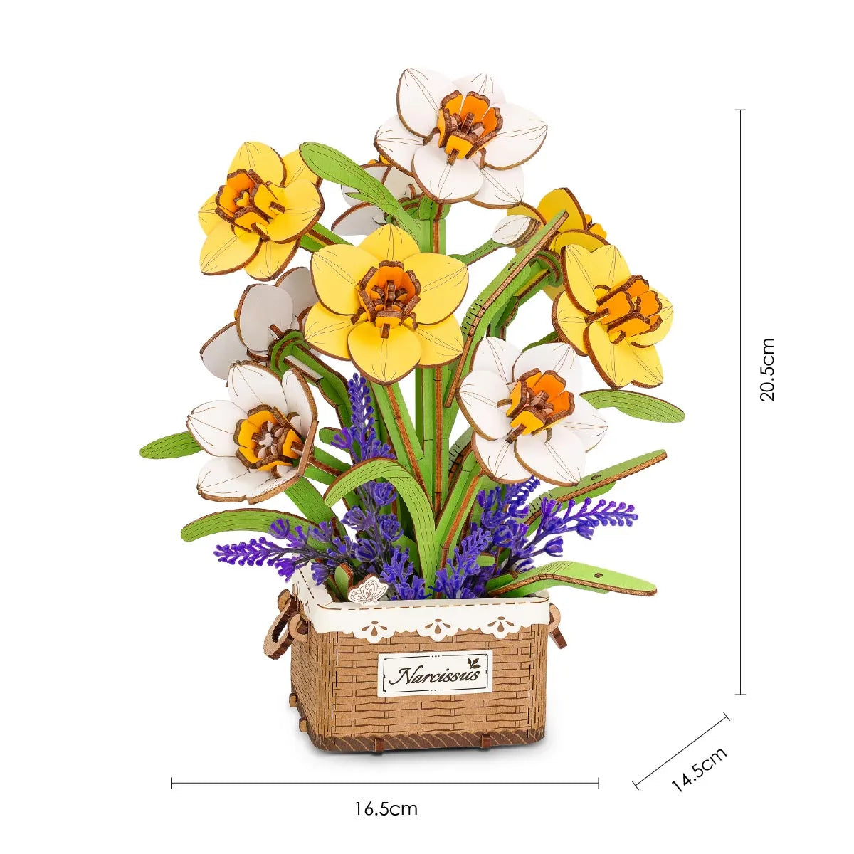 DIY Flower Bouquet 3D Puzzle 14+: Narcissus TF002, Robotime Rowood