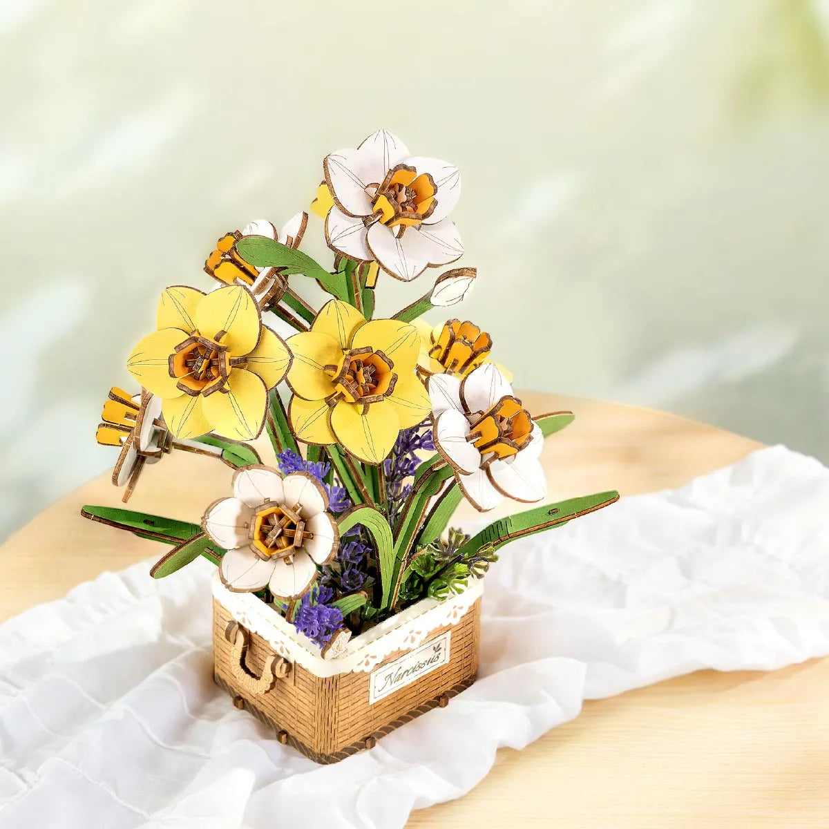 DIY Flower Bouquet 3D Puzzle 14+: Narcissus TF002, Robotime Rowood