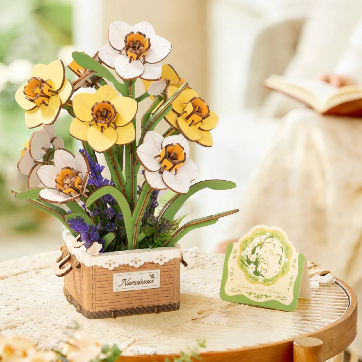 DIY Flower Bouquet 3D Puzzle 14+: Narcissus TF002, Robotime Rowood