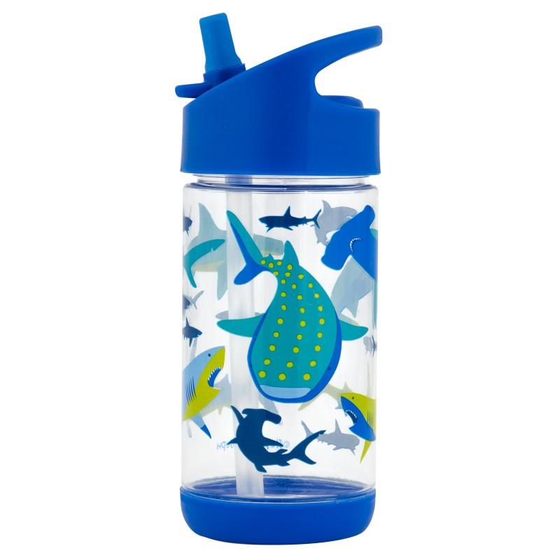 Flip Top Water Bottle Shark: Kids Flip Top Water Bottle 10oz. For Kids 1+