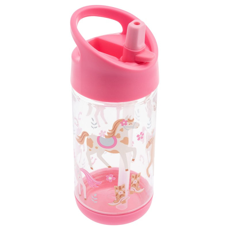 Flip Top Water Bottle Girl Horse: Kids Flip Top Water Bottle 10oz. For Kids 1+