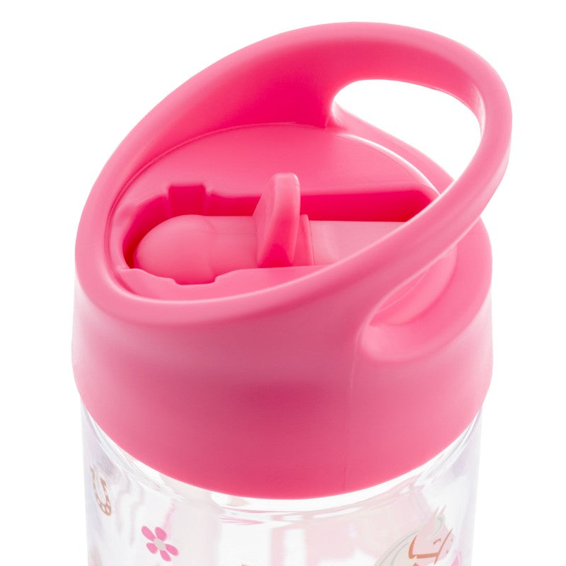 Flip Top Water Bottle Girl Horse: Kids Flip Top Water Bottle 10oz. For Kids 1+