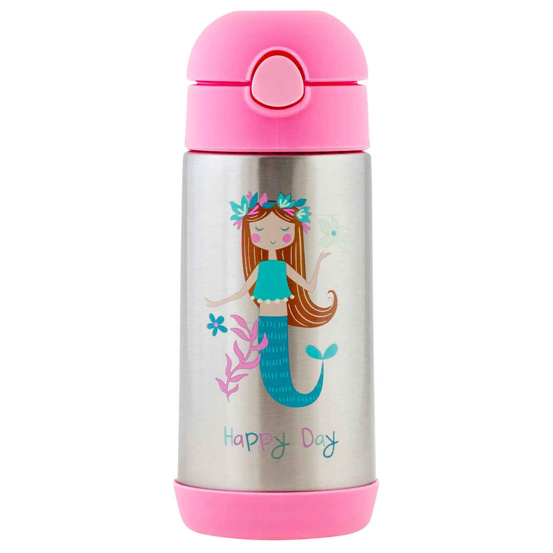 Double Wall Stainless Steel Bottle Mermaid: Insulated Water Bottle 11.8oz. For Kids 3+