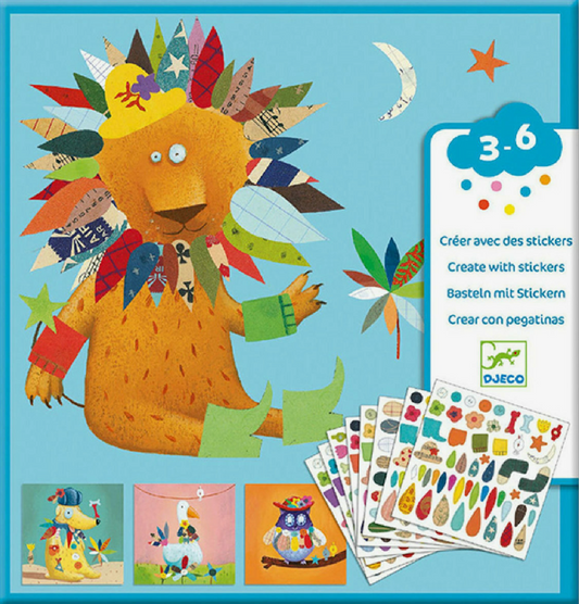 Djeco Create with stickers Create animals