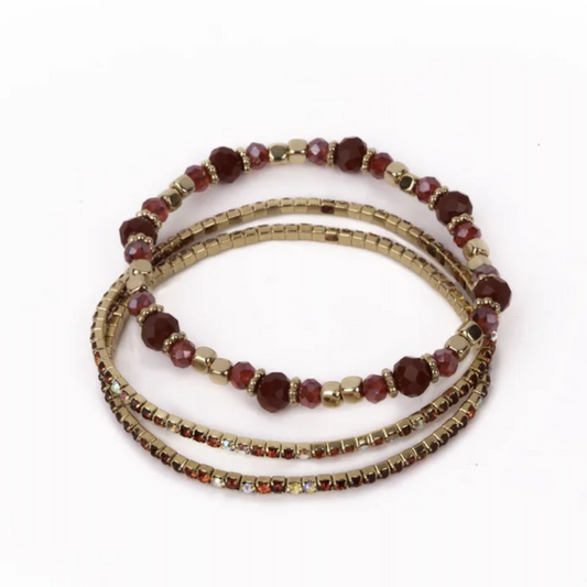 Great Pretenders Boutique Ruby Red Bracelet Set 3 Pcs