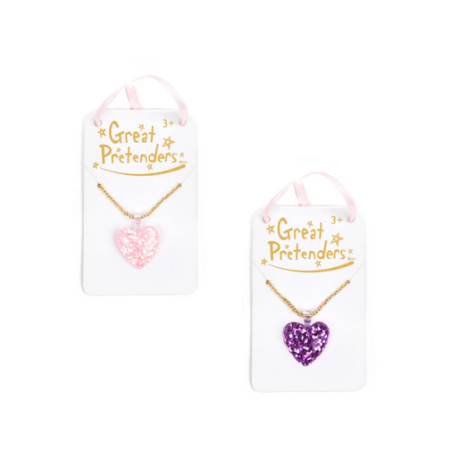 Great Pretenders Boutique Glitter Heart Necklace assorted