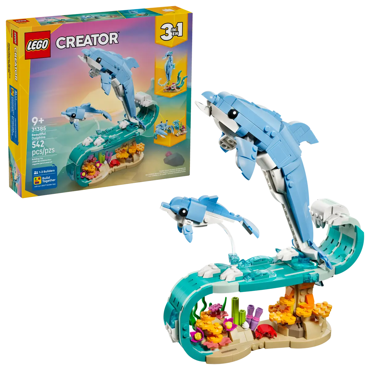 Sea Animals: Beautiful Dolphins 31385, Lego Creator 3-in-1
