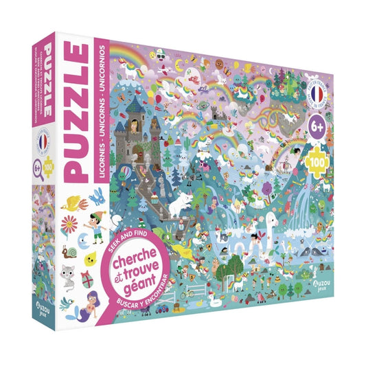 Seek and Find Puzzle 100 pcs: Unicorns, AUZOU