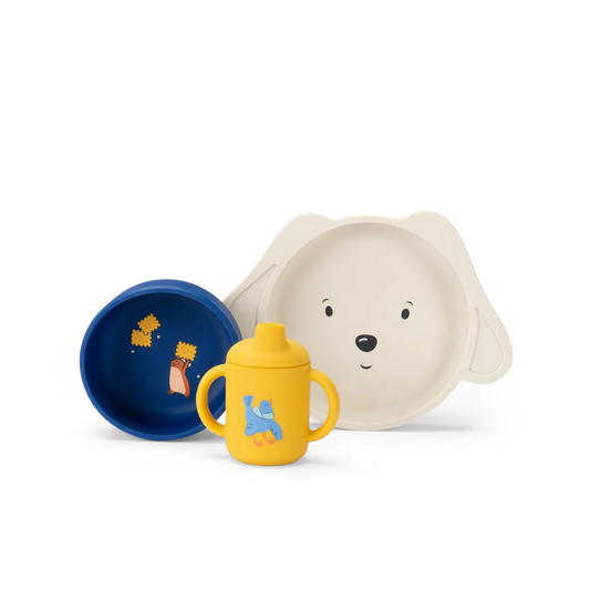 Силиконовый набор посуды для детей от 1 года: Puce & Pilou, Moulin Roty