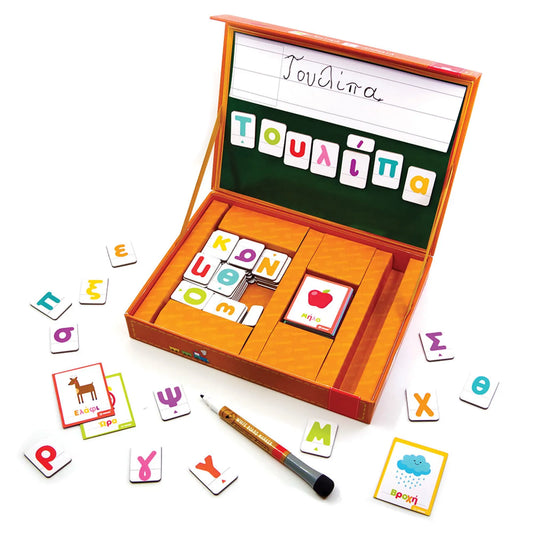 Play with the Greek Letters and Words: Magnetic Alphabet Set, For Kids 4+