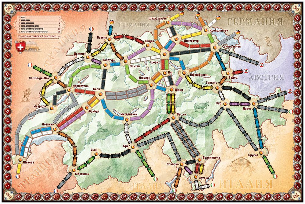 Дополнение к настольной игре Ticket to Ride: Индия и Швейцария. Мир Хобби
