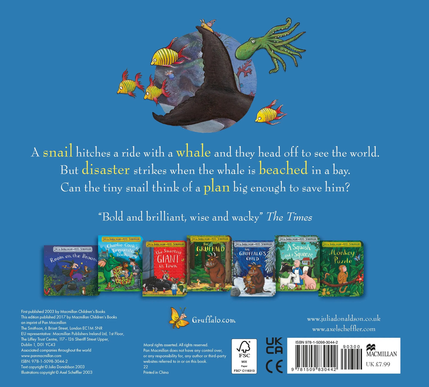 The Snail and the Whale, Board Book for Kids 2+, Julia Donaldson, English Language
