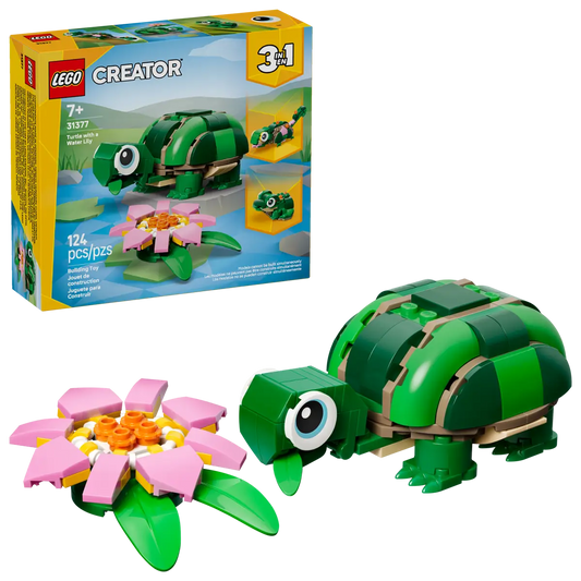 Turtle with a Water Lily Flower 31377, Lego Creator 3-in-1