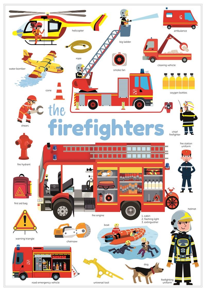 Mini Sheet of Stickers "Firefighters"