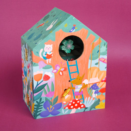 Svoora Musical Jewelry Box ‘Tree House’ with Drawers, Music, Wide Mirror & Ring Holder