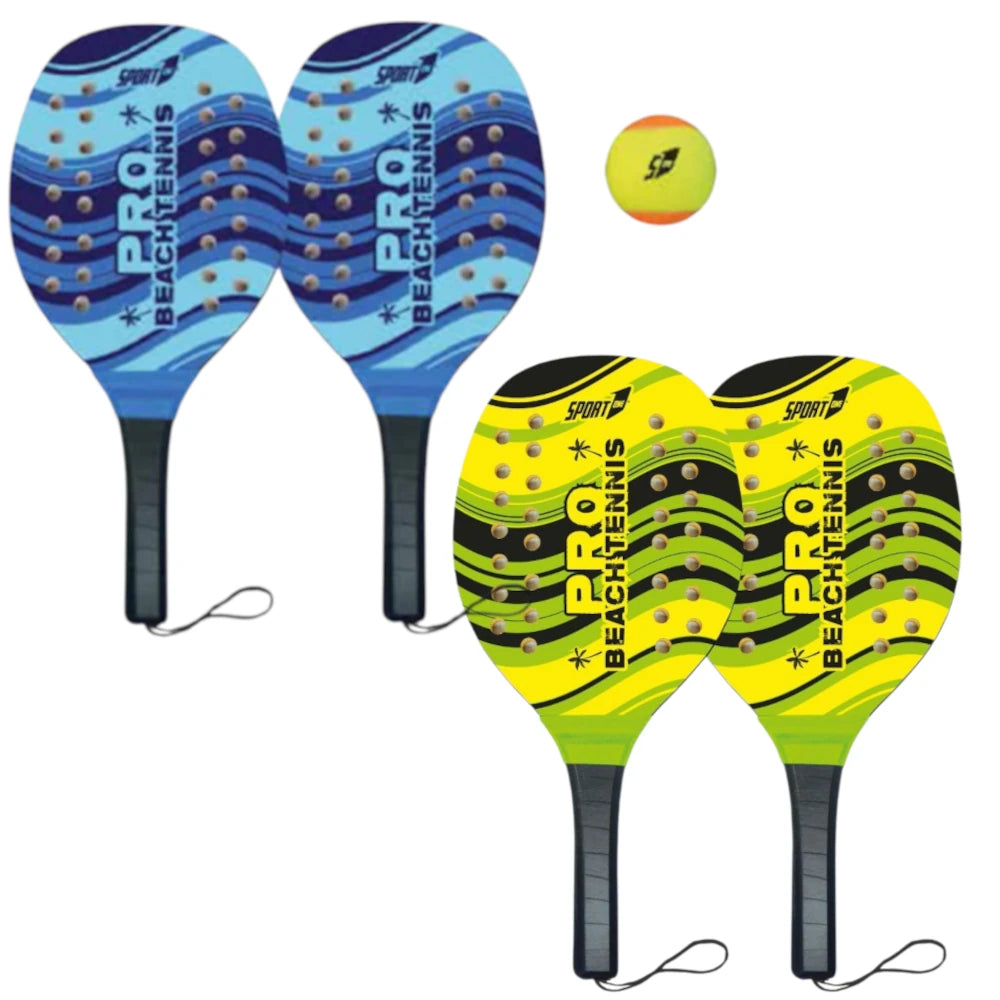 Pair Of Rackets Pro Color with ball, Beach Tennis Set for Kids 5+, Choose 1 of 2 Colours