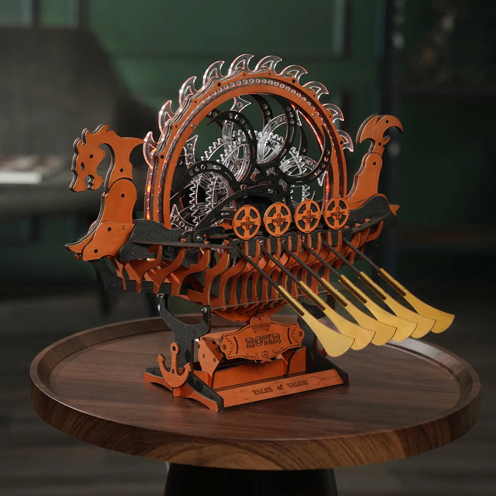 Mechanical 3D Wooden Puzzle: Viking Dragon Ship LK802, ROKR
