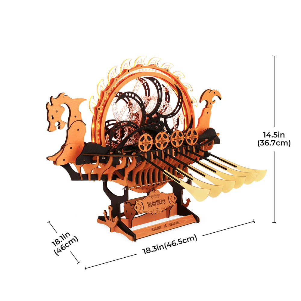 Mechanical 3D Wooden Puzzle: Viking Dragon Ship LK802, ROKR