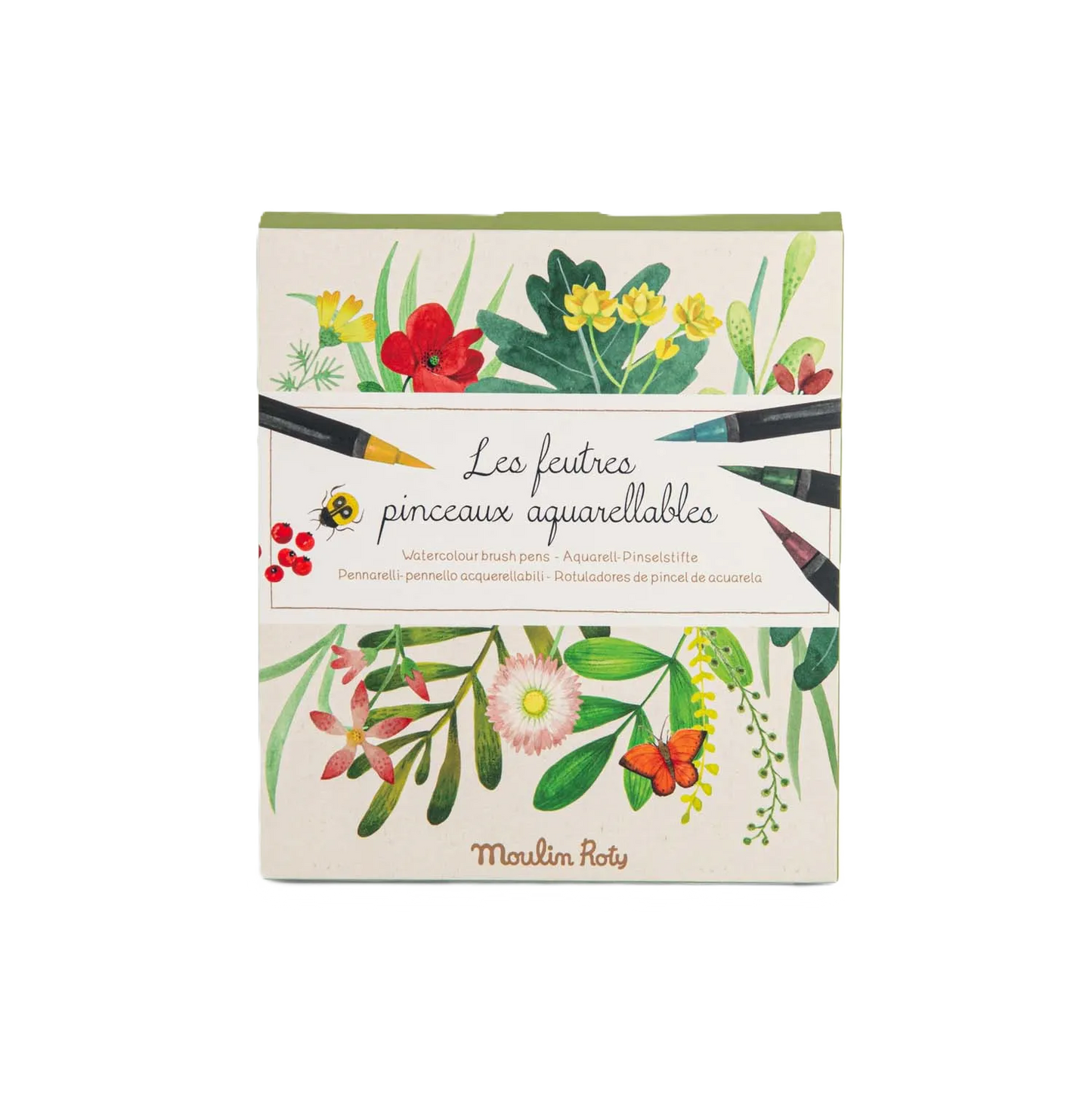 12 Watercolour Brush Pens for 3+: Le Jardin du Moulin, Moulin Roty