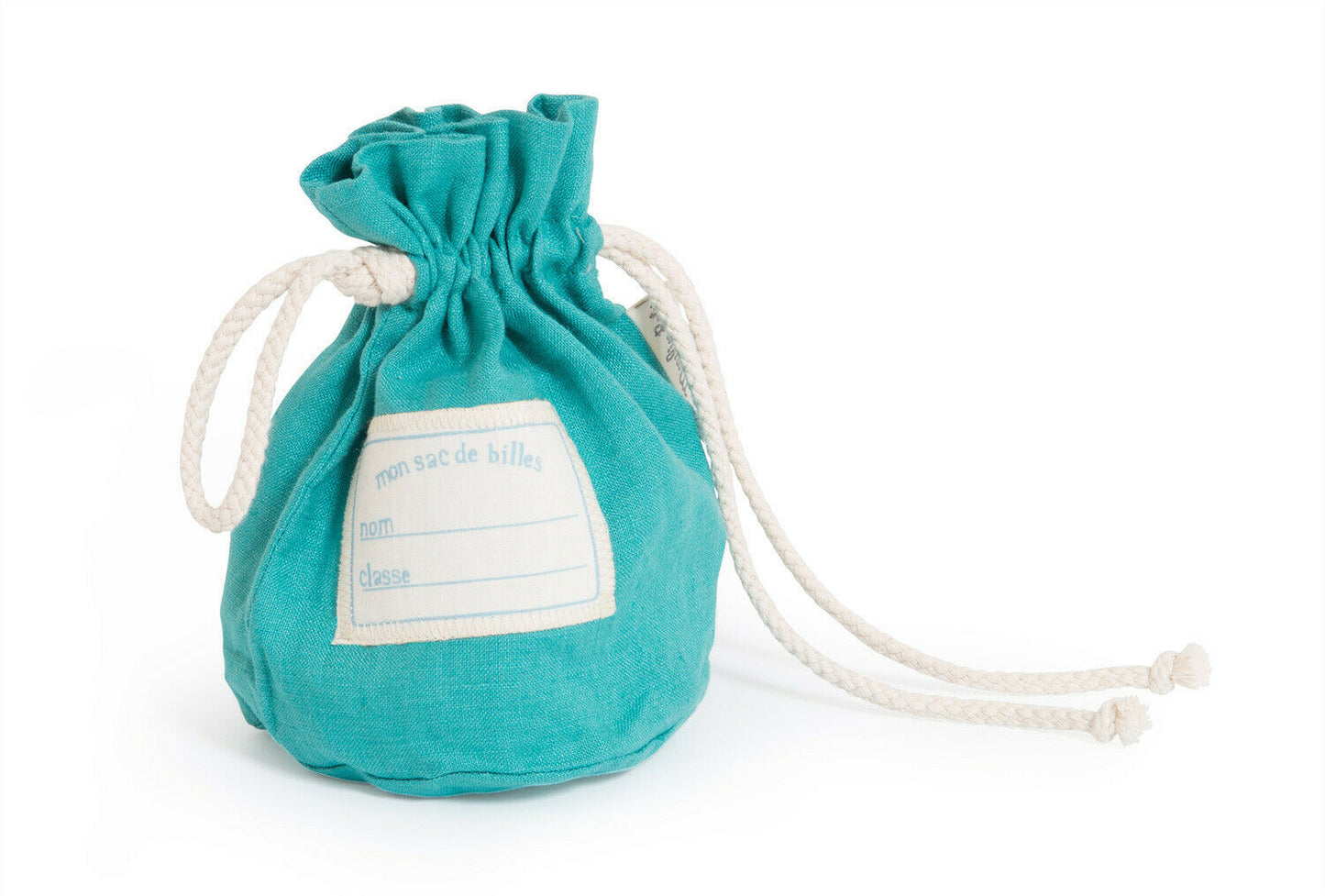 Turquoise bag of marbles