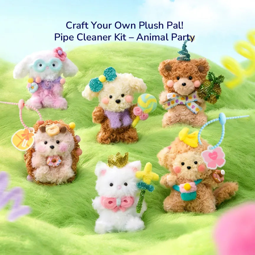 Animal Party, Chenille Stem Craft Kit for Kids 8+