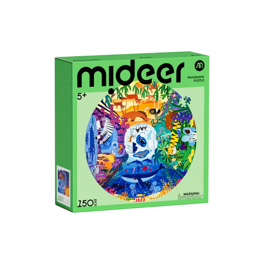 Animals Around the World, Panoramic Puzzle for Kids, 150 Pieces