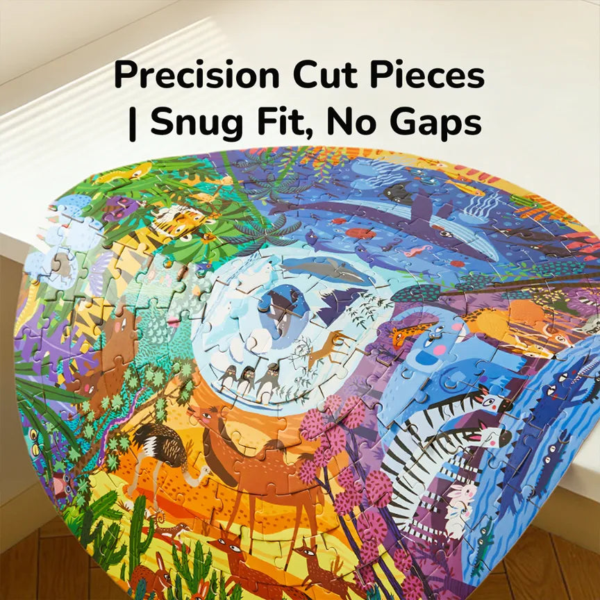 Animals Around the World, Panoramic Puzzle for Kids, 150 Pieces
